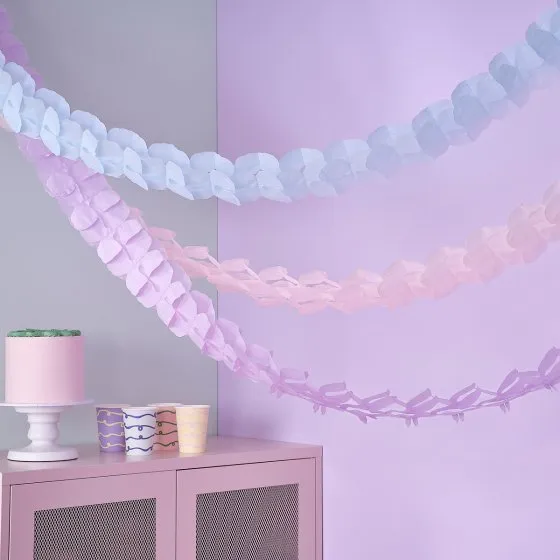 Pastel Wave Honeycomb Garlands 2.8m 3pk