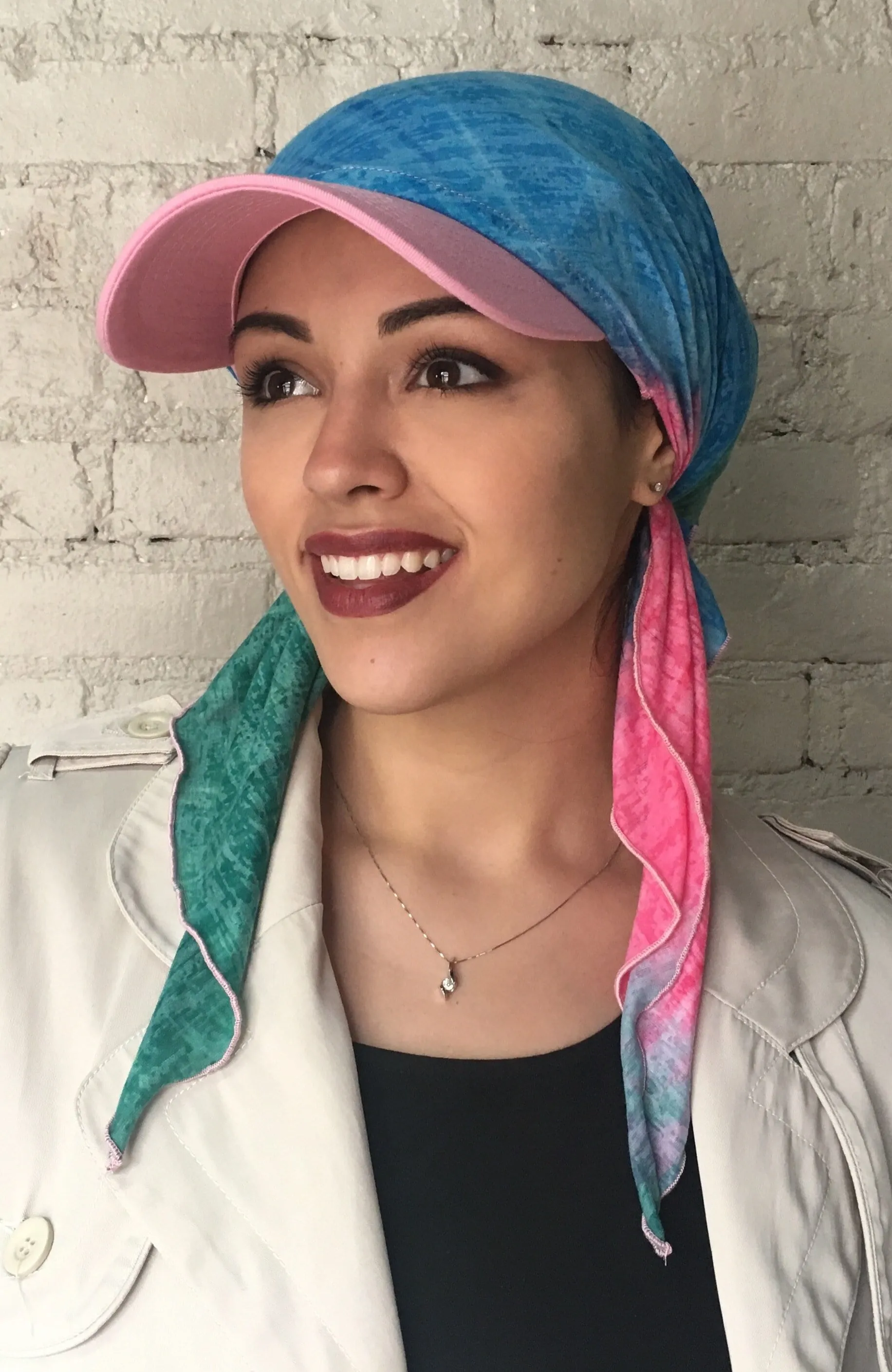 Pink Blue Green Sun Visor Hat To Conceal Hair. Head Scarf Modern Hijab Baseball Cap To Cover Your Hair