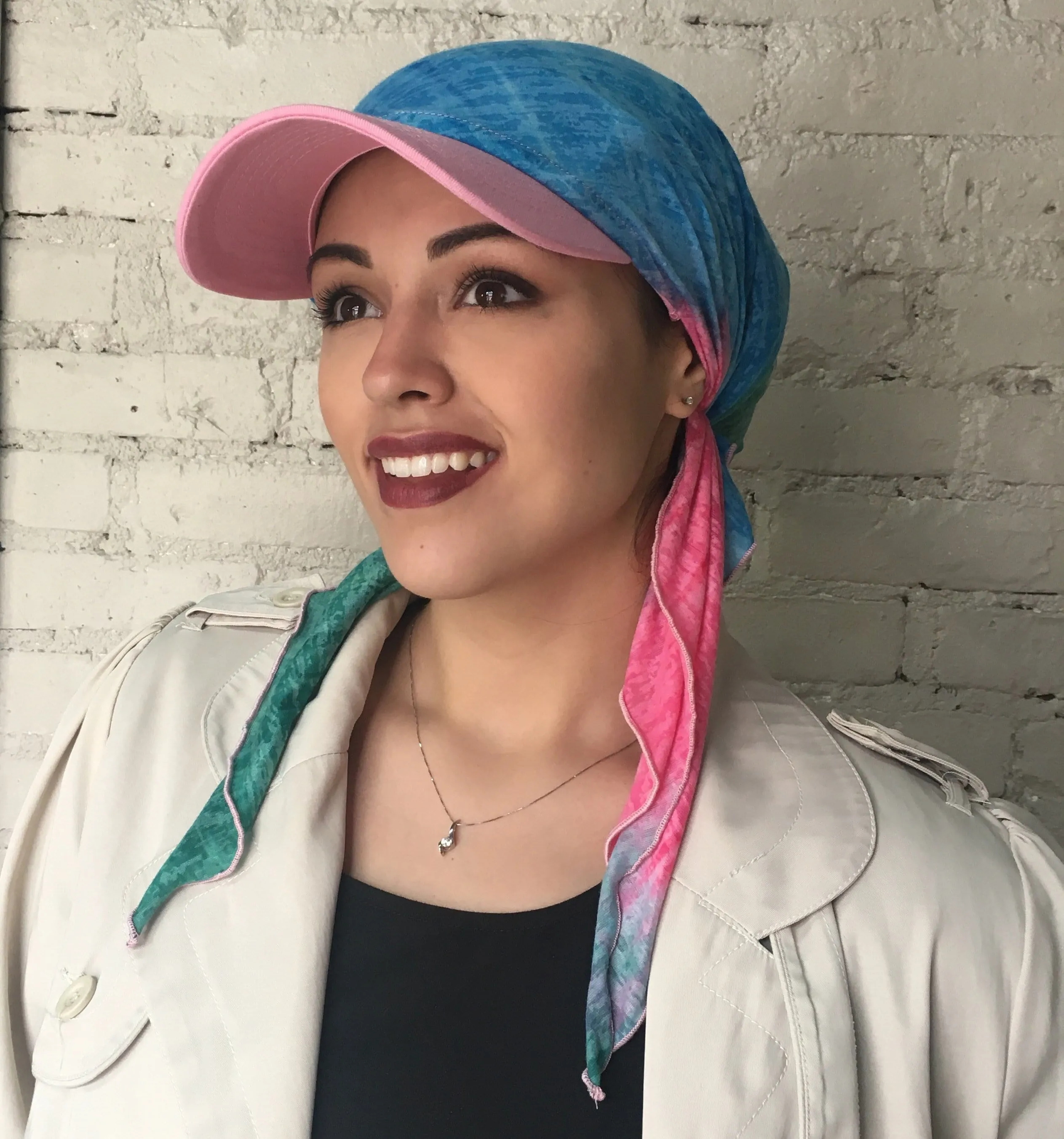 Pink Blue Green Sun Visor Hat To Conceal Hair. Head Scarf Modern Hijab Baseball Cap To Cover Your Hair