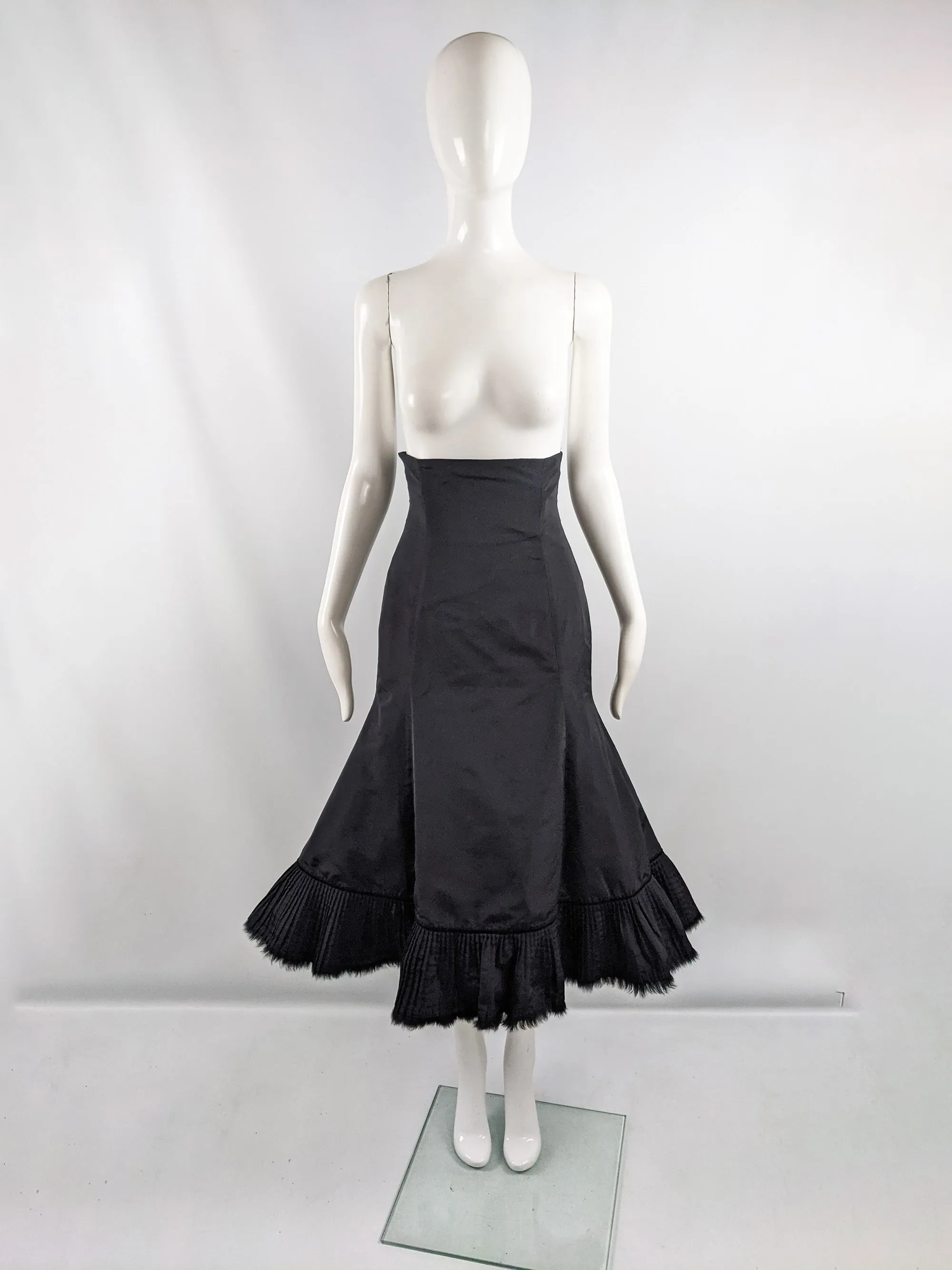 Preowned Black Ultra High Waist Structured Mermaid Skirt, A/W 2005