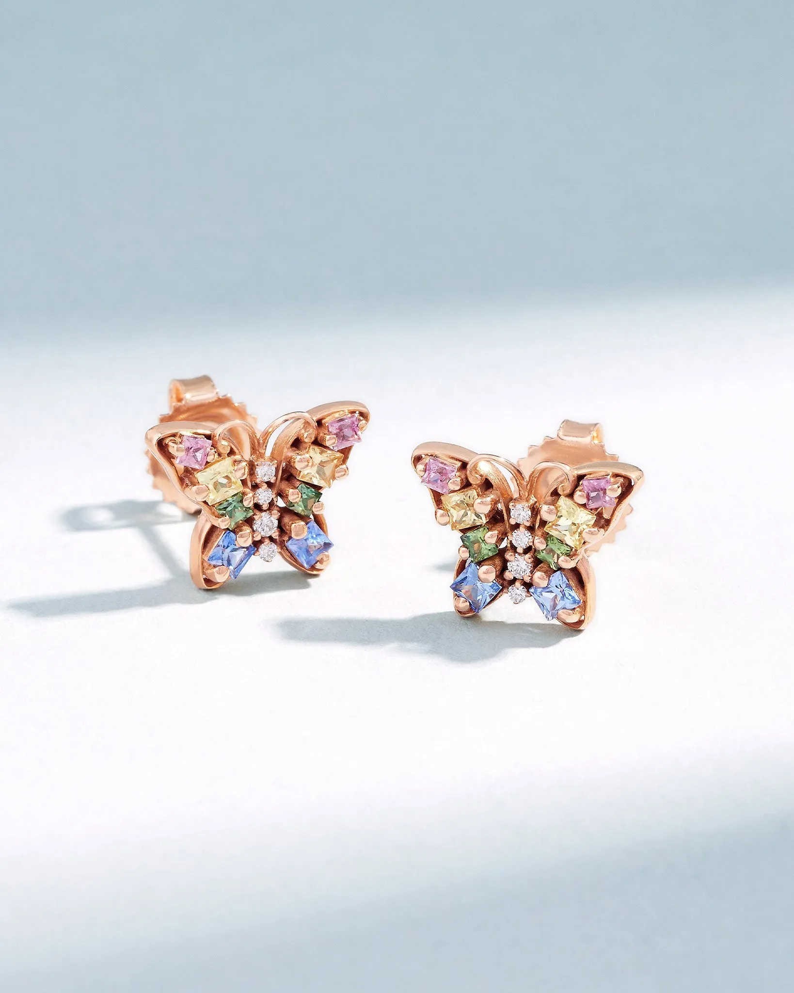 Princess Pastel Sapphire Mini Butterfly Studs