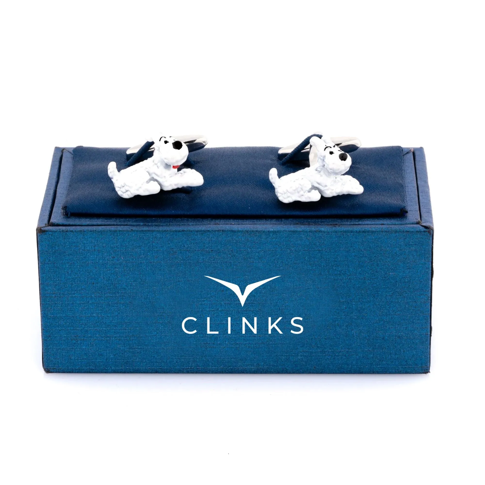 "Snowy" Tintin White Terrier  Dog Cufflinks