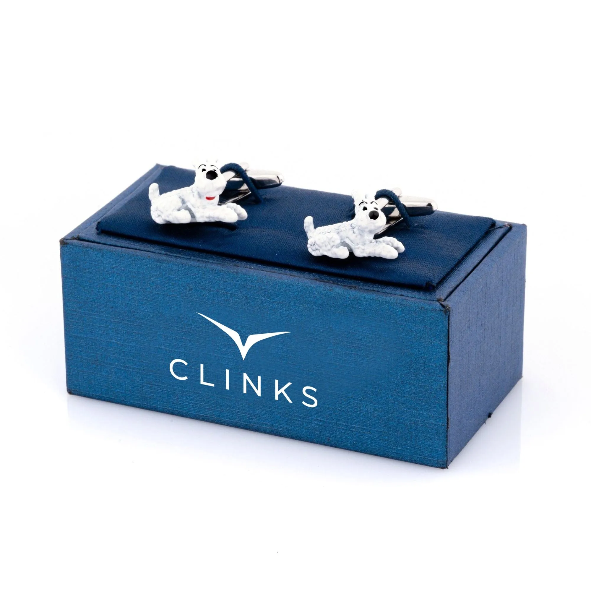 "Snowy" Tintin White Terrier  Dog Cufflinks