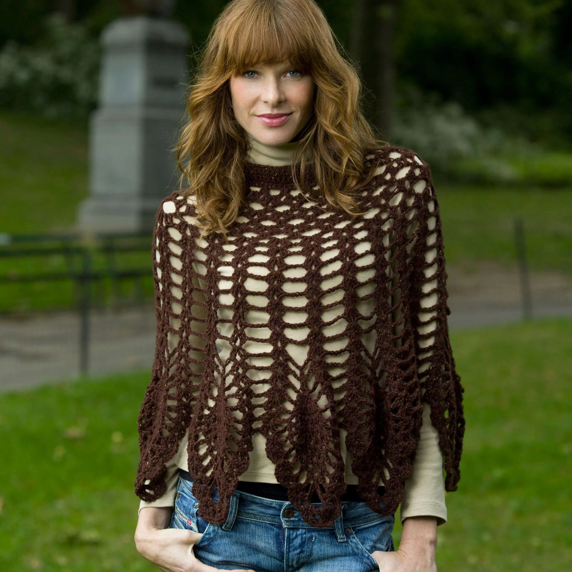 Red Heart Crochet Shimmer Skirt Or Poncho