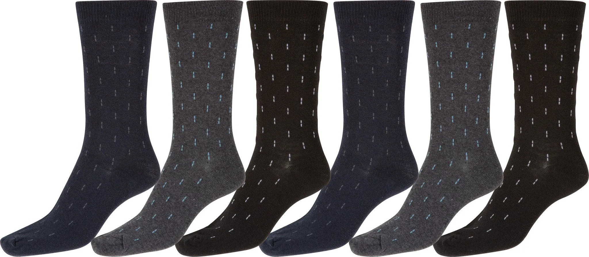 Sakkas Men's Stitch Cotton Poly Blend Dress Socks Value 6-Pack