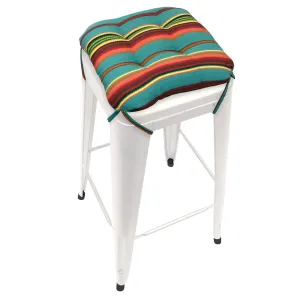 Santa Fe Serape Stripe Square Industrial Bar Stool Cushion - 12" Multi