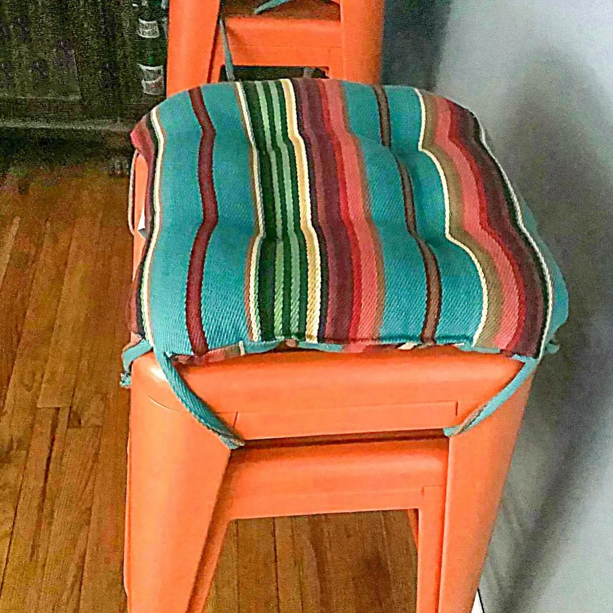 Santa Fe Serape Stripe Square Industrial Bar Stool Cushion - 12" Multi