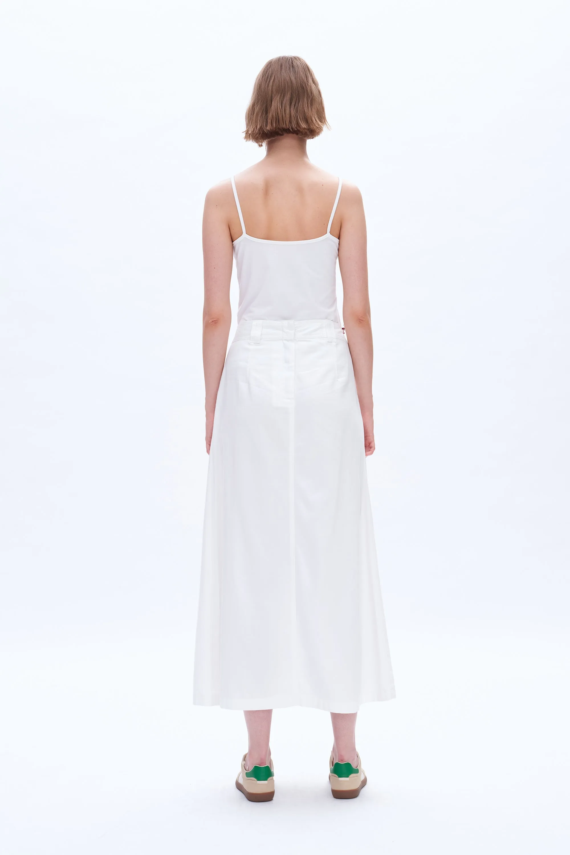 Shannon Mid Rise Pleated Long Skirt