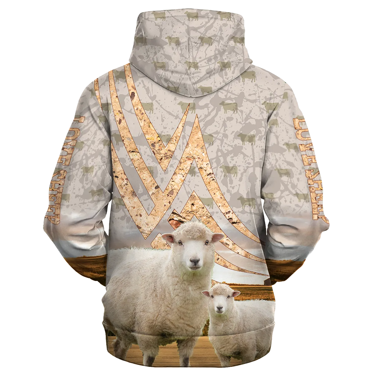 Sheep On A Stone Background Hoodie