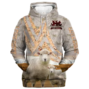 Sheep On A Stone Background Hoodie