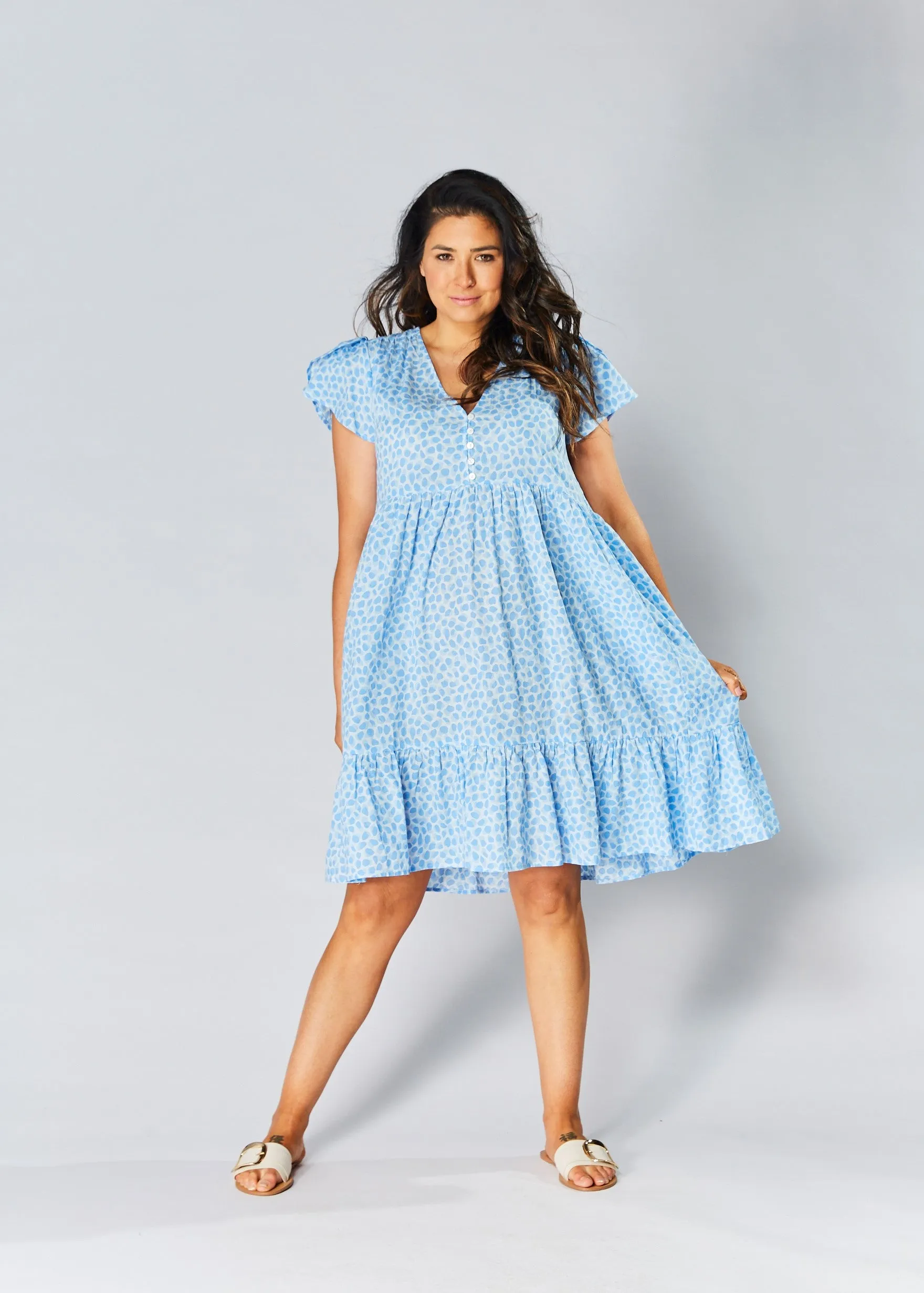 Sunny Baby Doll Dress - Blue