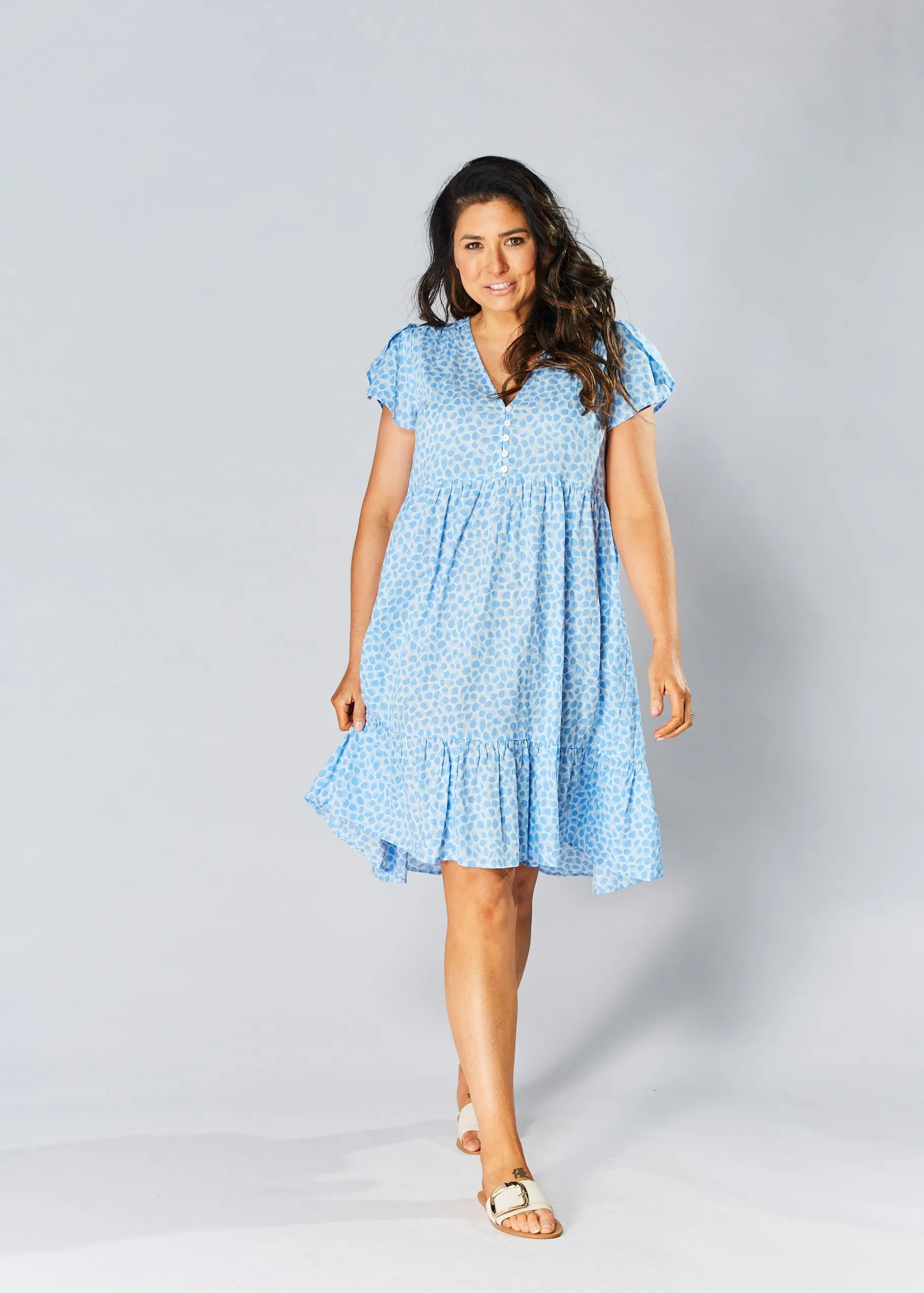 Sunny Baby Doll Dress - Blue