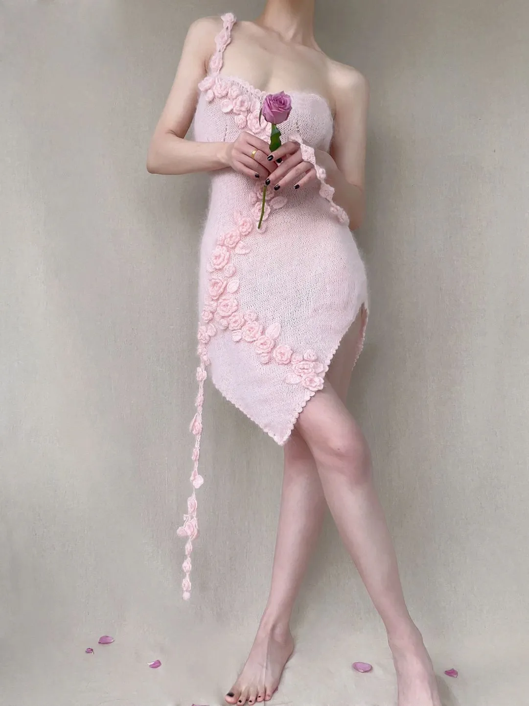 [Tailor Made] Romantic Floral Dream Hand Knitted Dress