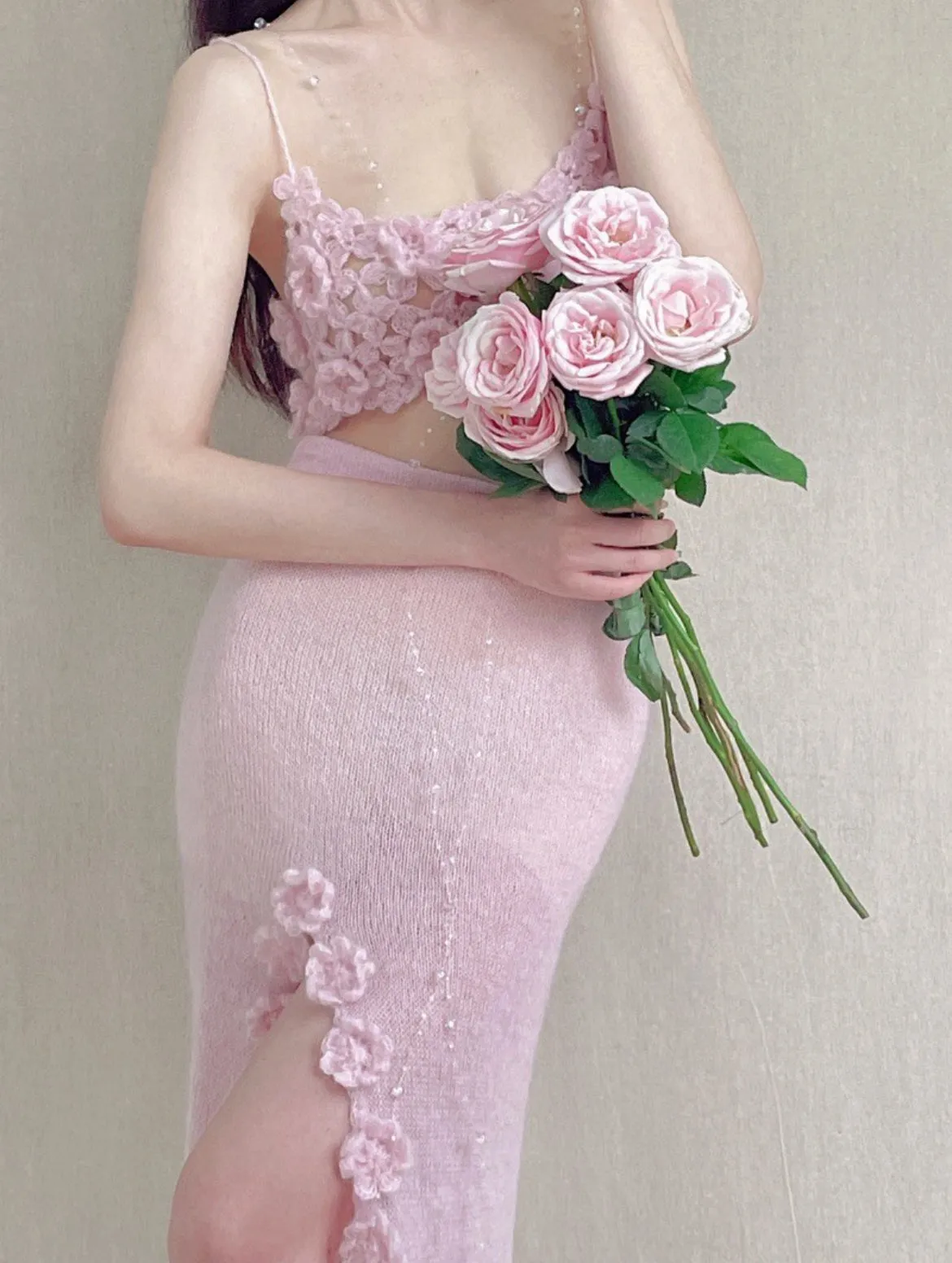 [Tailor Made] Rose Heaven Hand Knitted Dress Set