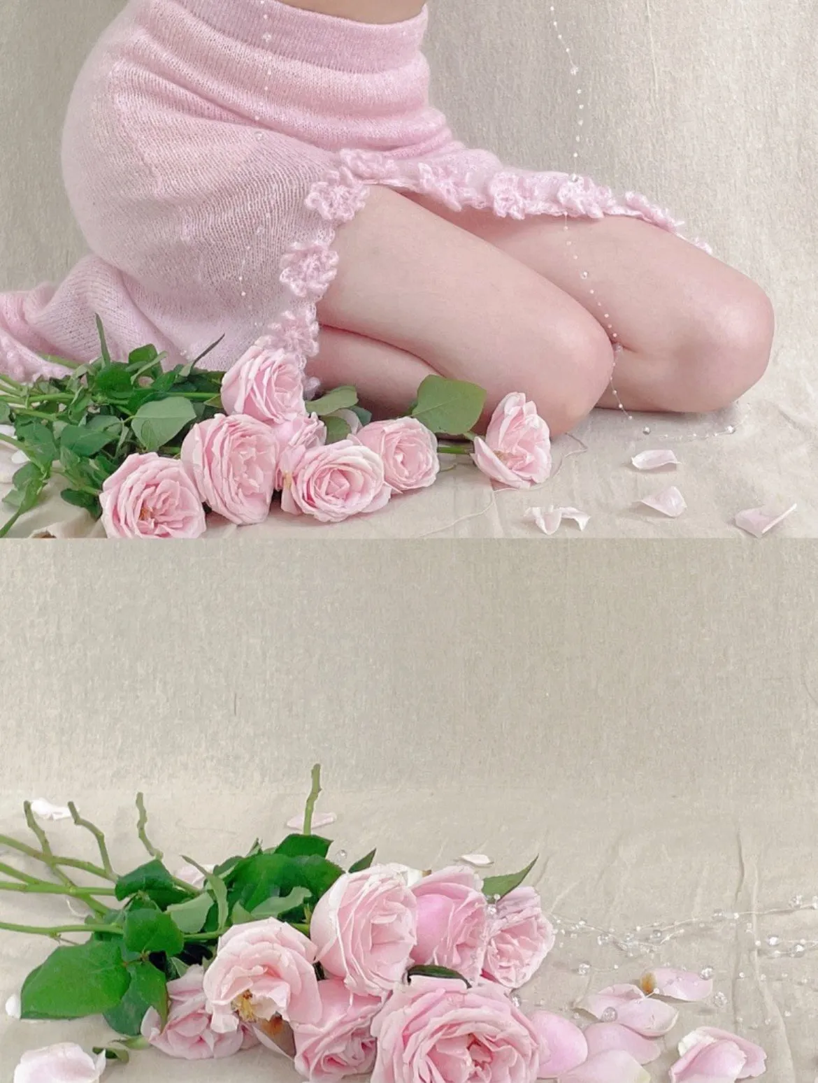 [Tailor Made] Rose Heaven Hand Knitted Dress Set