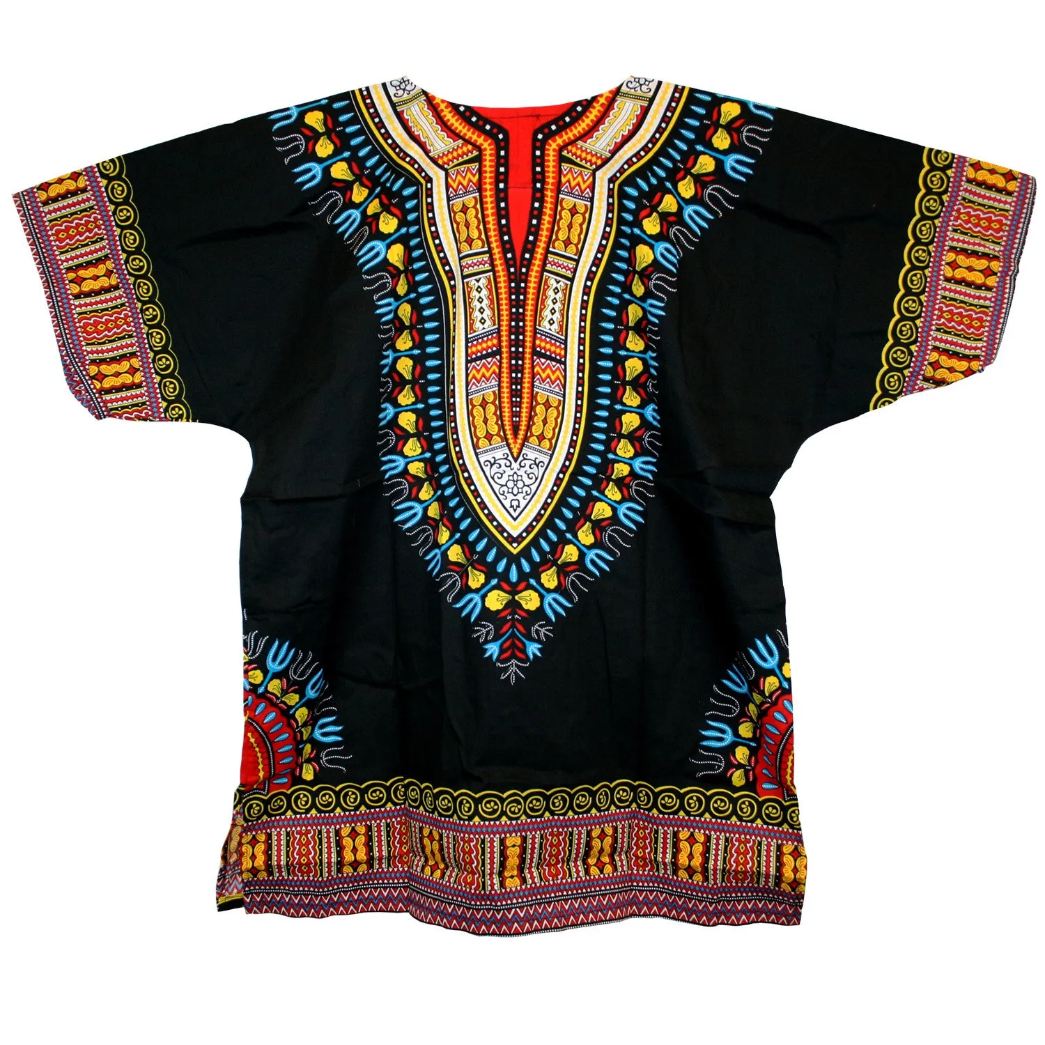 Unisex African Dashiki Cotton Shirt Tribal Traditional Print Hippie