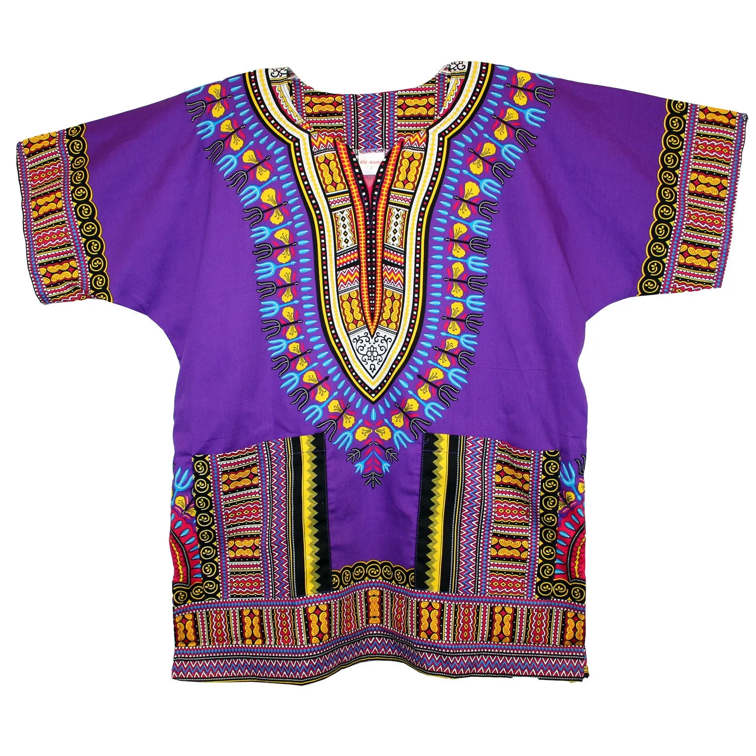 Unisex African Dashiki Cotton Shirt Tribal Traditional Print Hippie