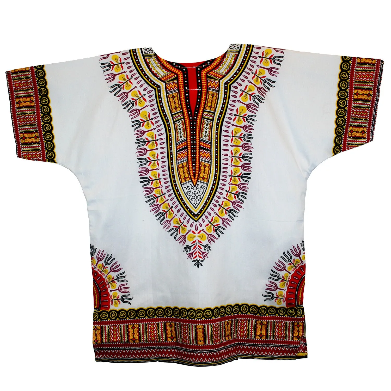 Unisex African Dashiki Cotton Shirt Tribal Traditional Print Hippie