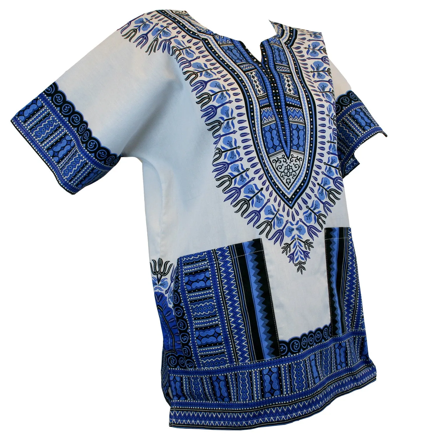 Unisex African Dashiki Cotton Shirt Tribal Traditional Print Hippie