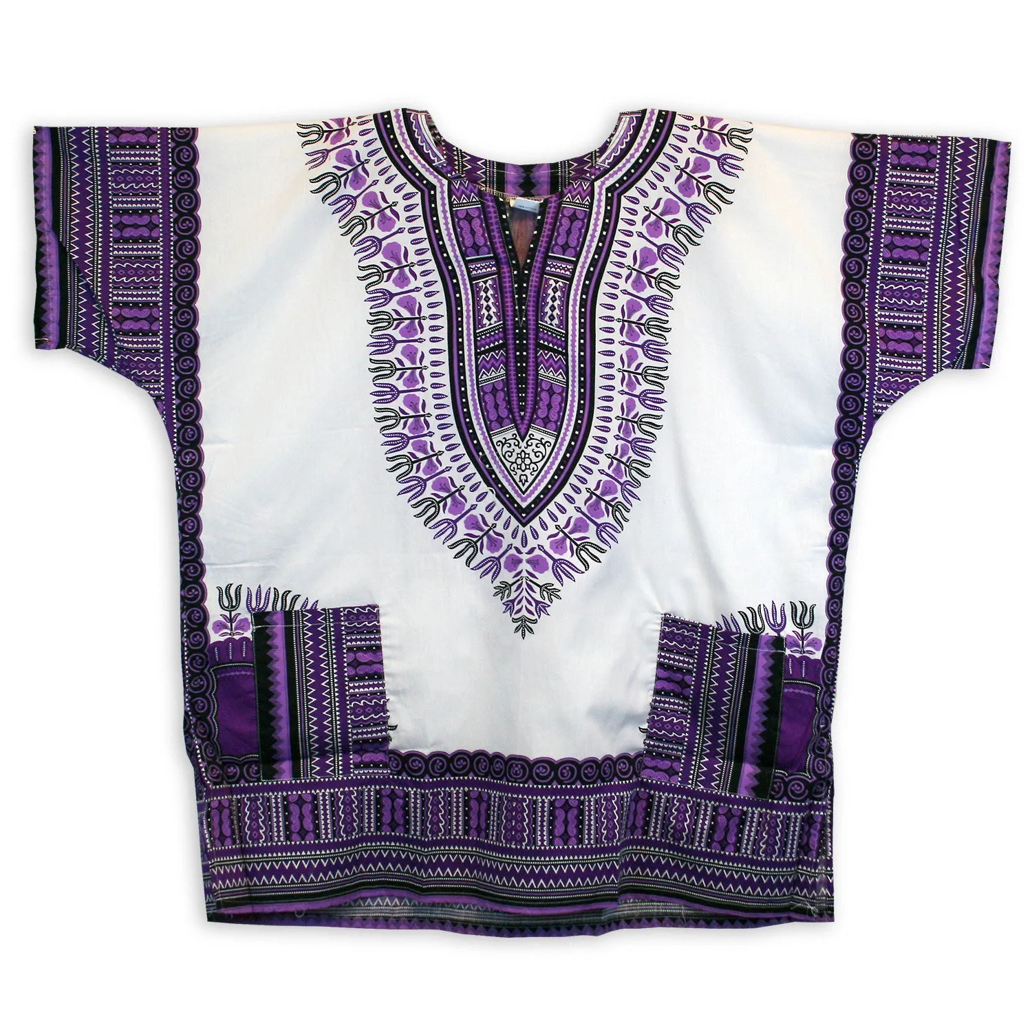 Unisex African Dashiki Cotton Shirt Tribal Traditional Print Hippie