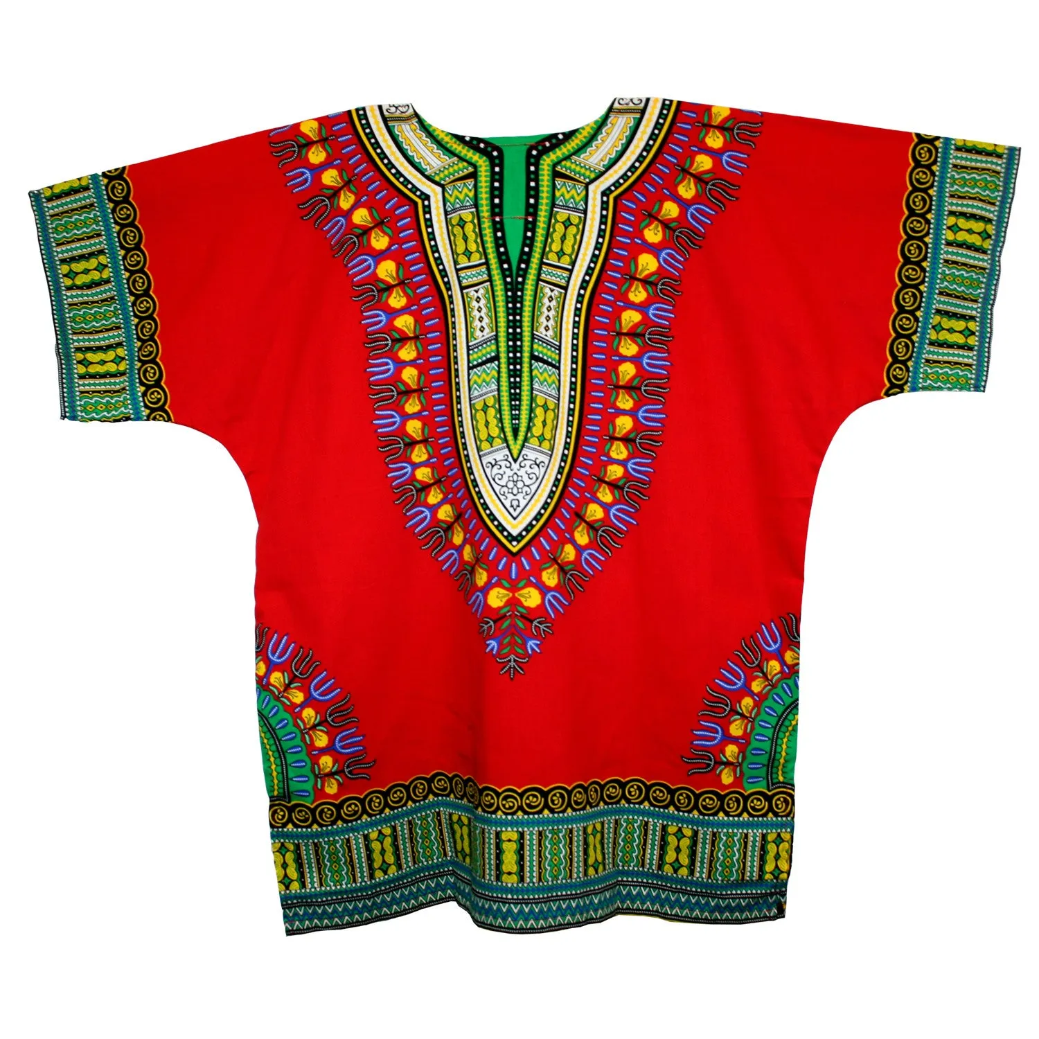 Unisex African Dashiki Cotton Shirt Tribal Traditional Print Hippie