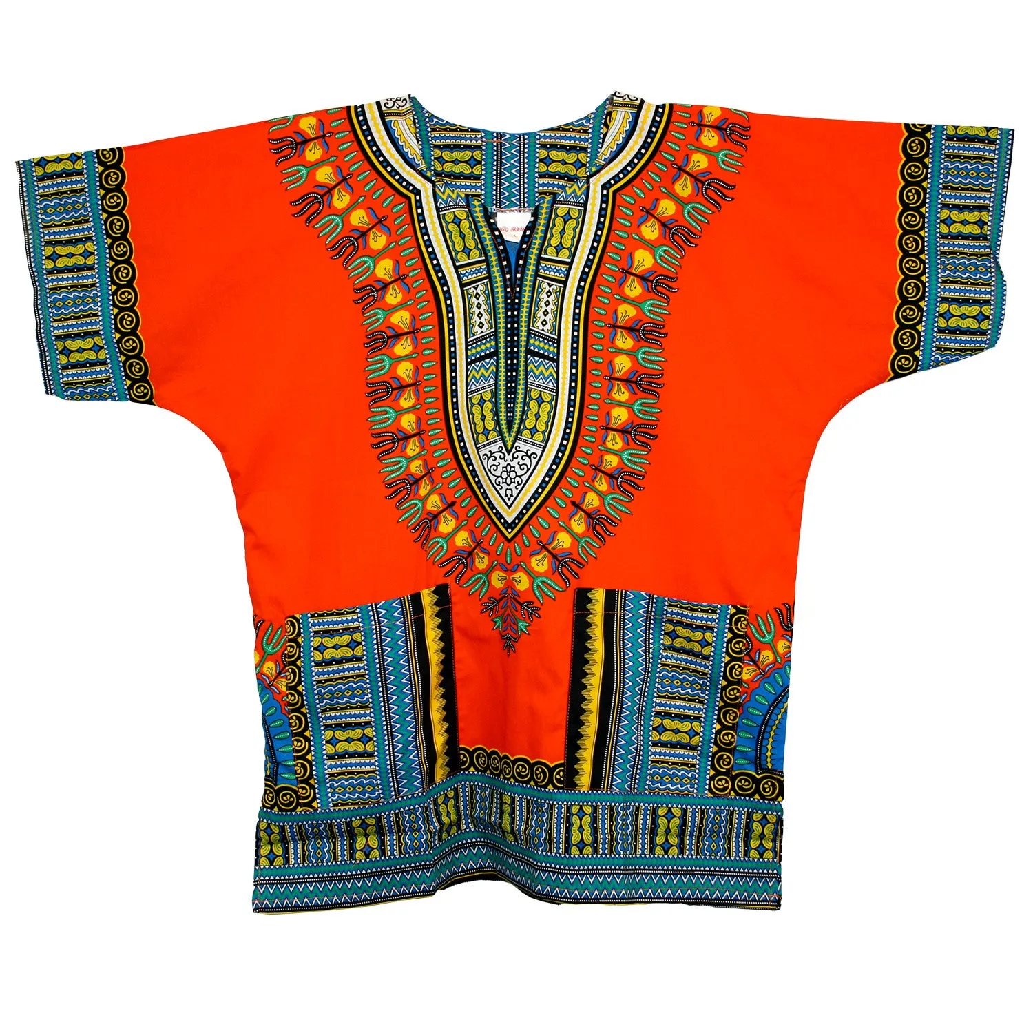 Unisex African Dashiki Cotton Shirt Tribal Traditional Print Hippie