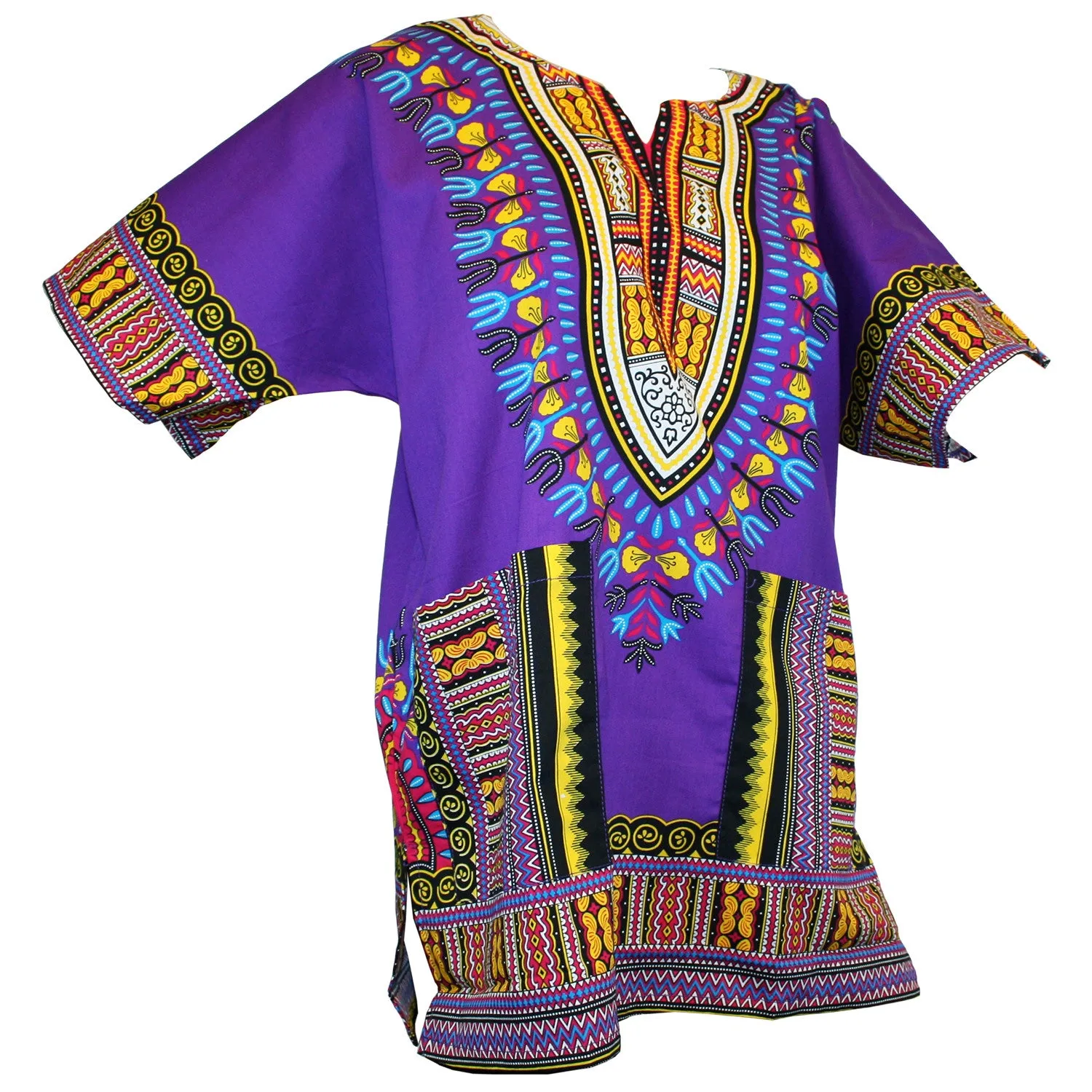 Unisex African Dashiki Cotton Shirt Tribal Traditional Print Hippie