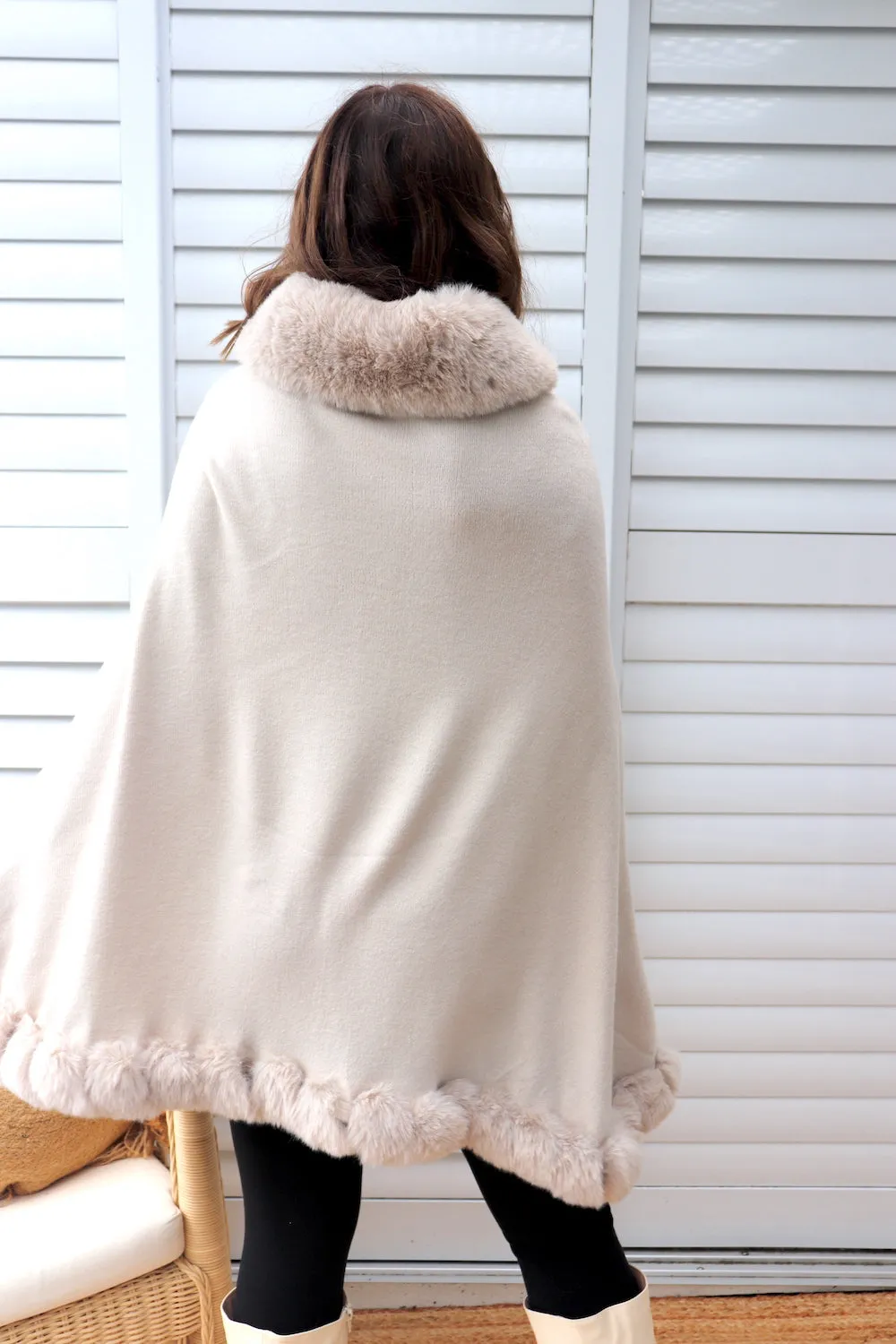 Victoria Luxury Faux Fur Cape