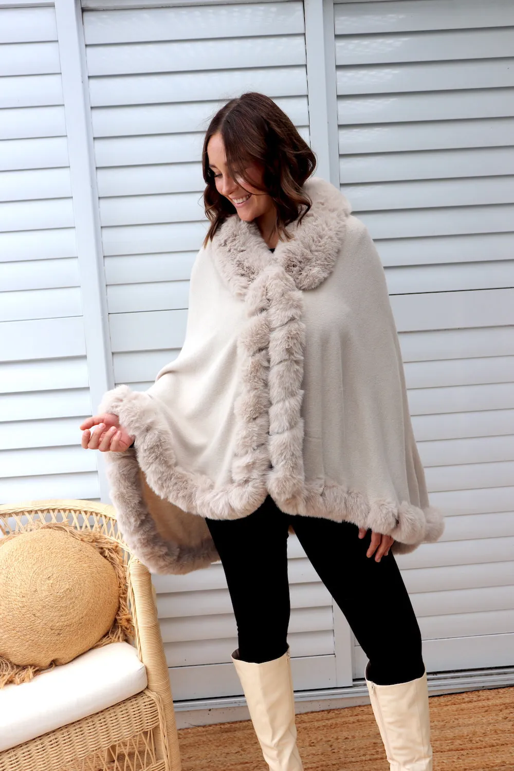 Victoria Luxury Faux Fur Cape