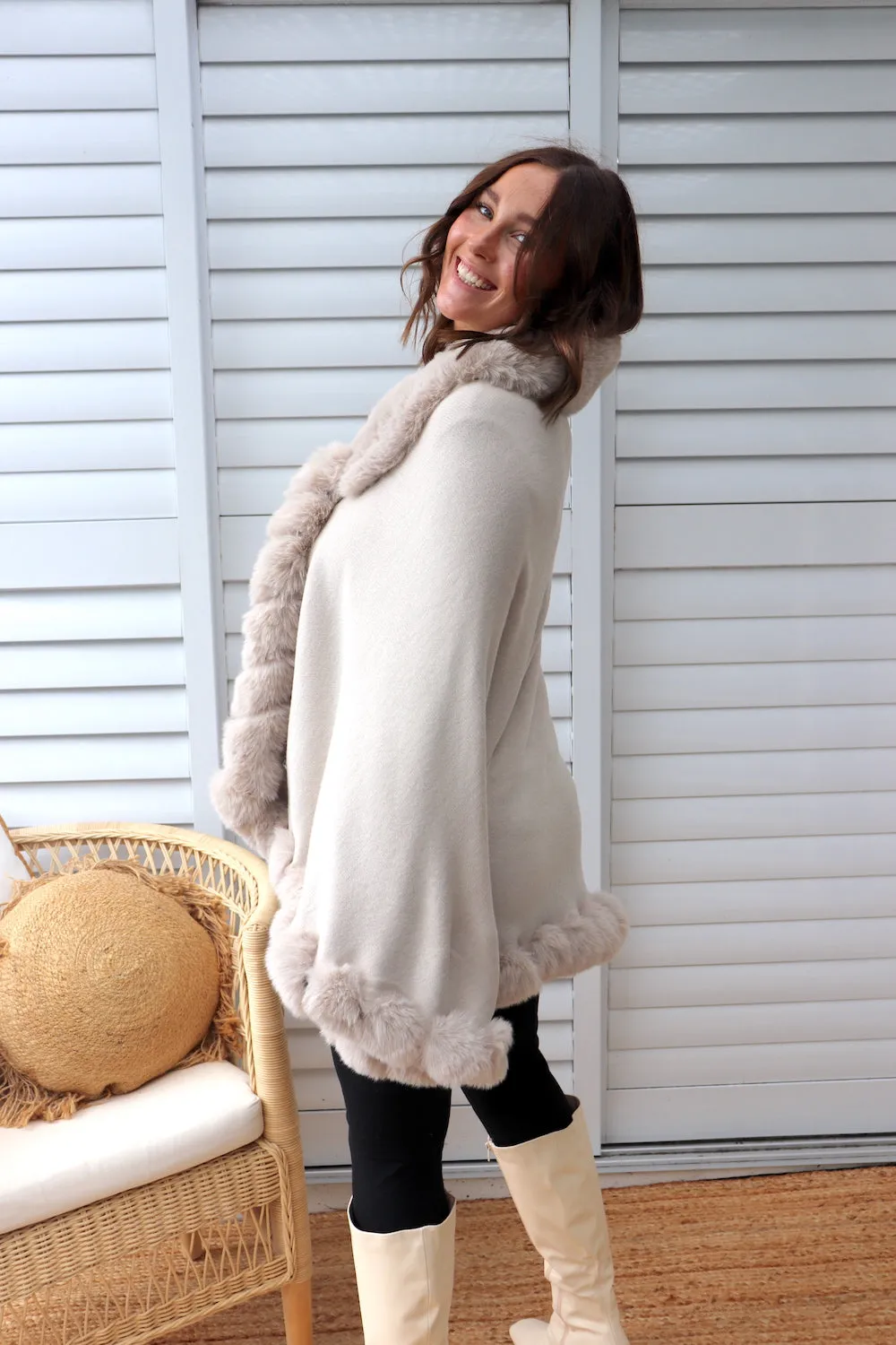 Victoria Luxury Faux Fur Cape