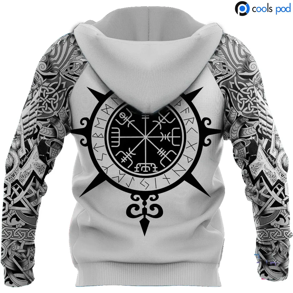 Viking Tattoo All Over Print Hoodie 3D Tattoo Viking Hoodie Men Women Viking Hoodies