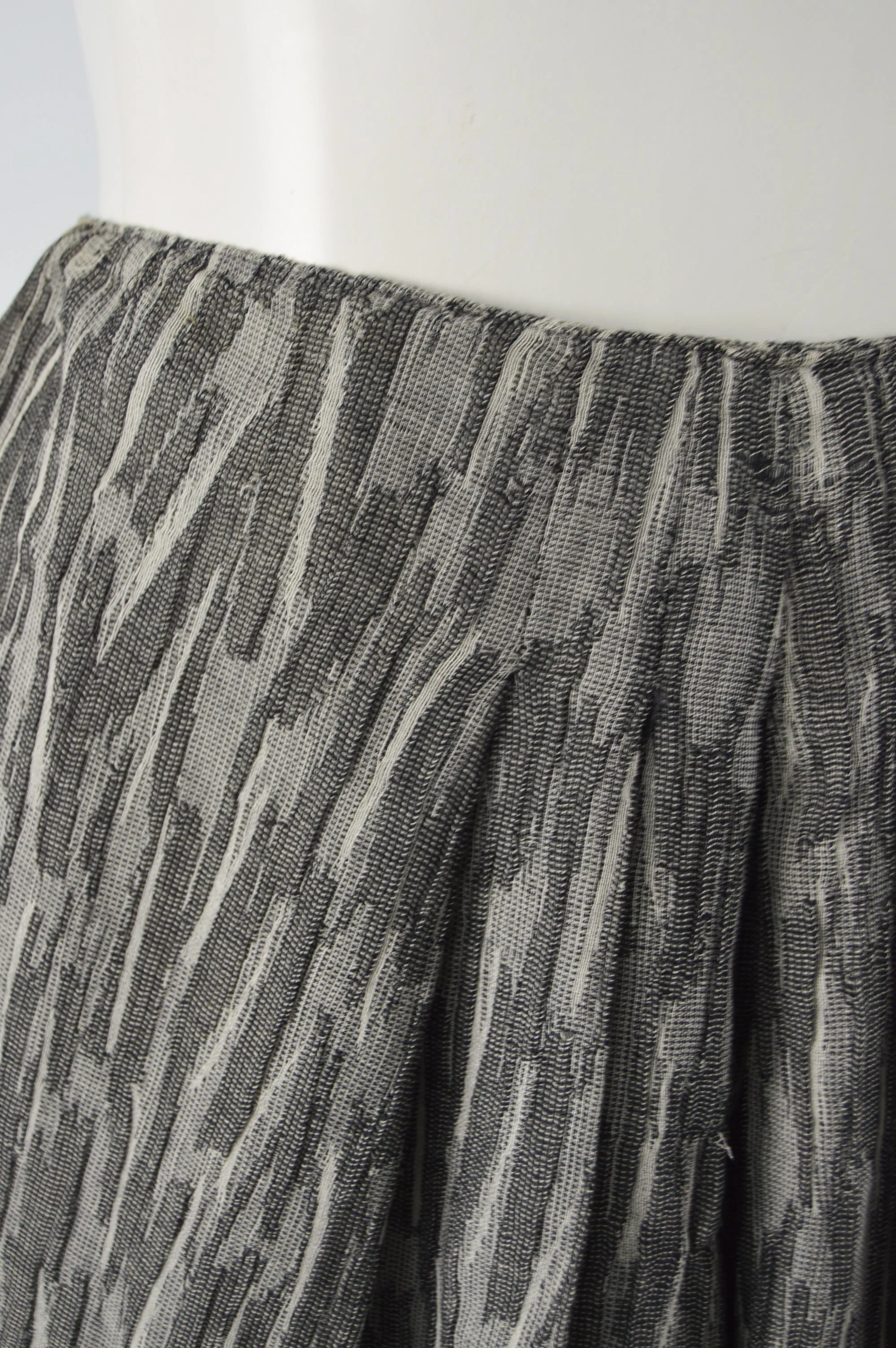 Vintage Textured Pleated Wool Gauze Skirt, 1990s