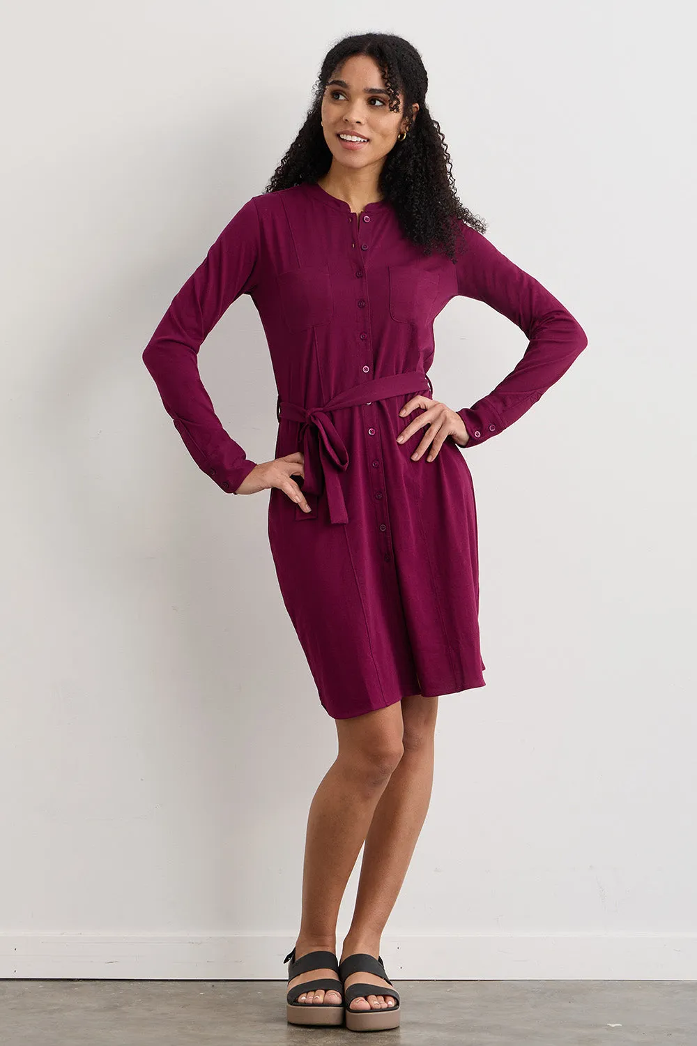 Women's 100% Organic Cotton Knit Shirt Dress (Discontinued)